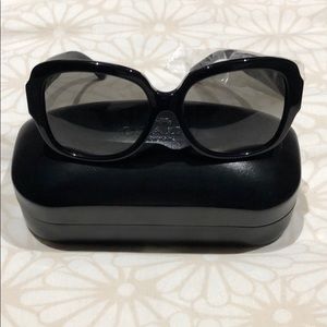 Coach Zoey Heart sunglasses in black with case.